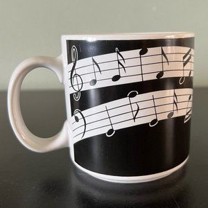 Vintage Russ Berrie & Co Musical Notes Ceramic Mug ~ Music ~ Band ~ Orchestra